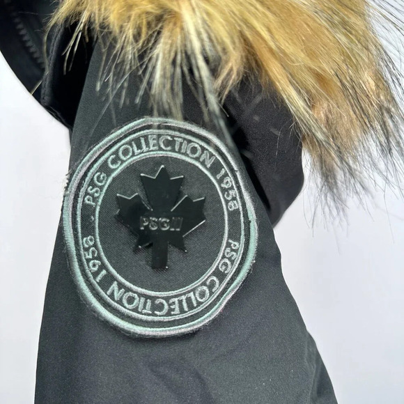 PSG Black Winter Parka Coat Large - Picture 4 of 11